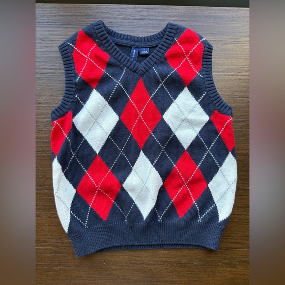 Janie and Jack, Argyle Sweater Vest, Size 4 - Picture 1 of 4